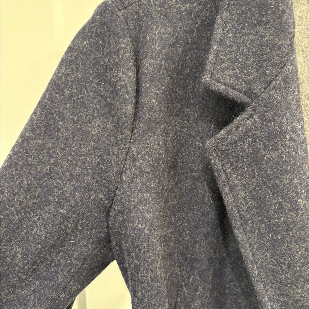 Boden Navy Double Faced Wool Belted Wrap Jacket Size 6 - Picture 9 of 16